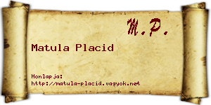 Matula Placid névjegykártya